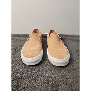 Vans Asher Deluxe Slip On Shoes Womens Size 7 Rose Perforated Suede Sneaker